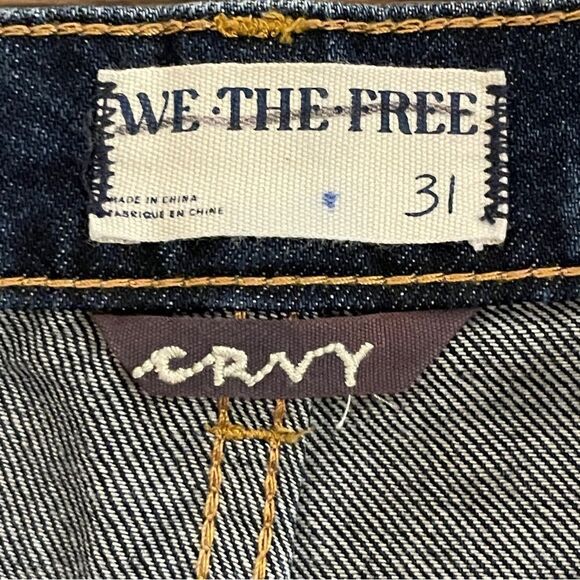 We The Free Curvy Gia Wide Leg High Waist Jeans in Baltic Blue Size 31 - Picture 6 of 15